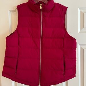 Talbots Women’s Vibrant Raspberry Puffer Vest XL Excellent Condition